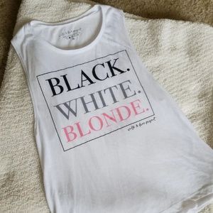 Black white blonde tank top
